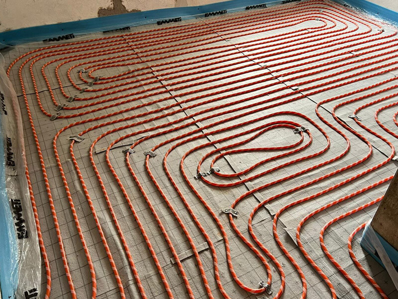 Impianto radiante pavimento a basso spessore